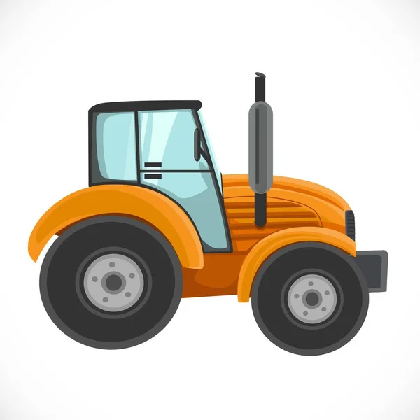 Illustration Vectorielle Tracteur Orange Isolée Sur Fond Blanc — Image vectorielle