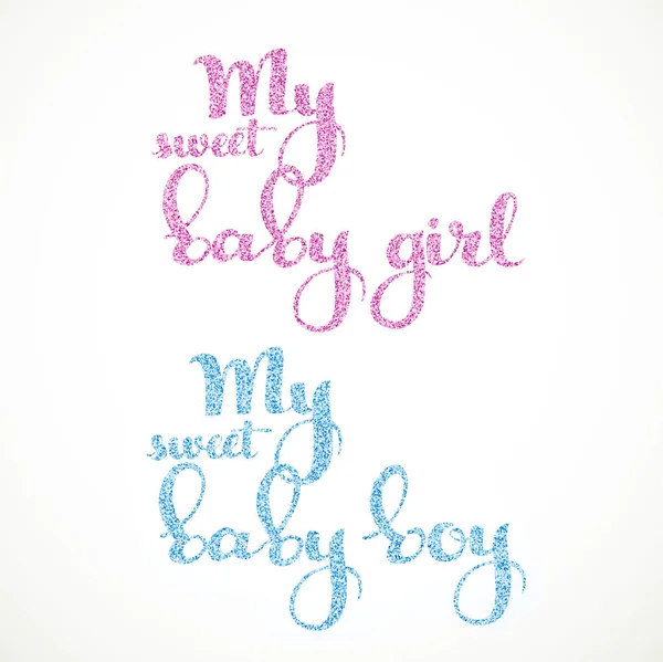 Sweet Baby Girl Boy Calligraphic Inscription White Background — Stock Photo, Image