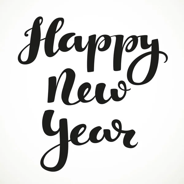 Felice Anno Nuovo Iscrizione Calligrafica Sfondo Bianco — Vettoriale Stock