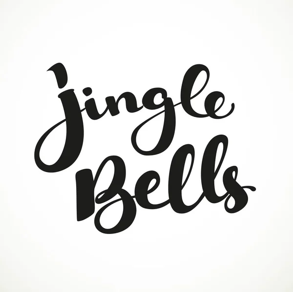 Jingle Bells Iscrizione Calligrafica Nera Sfondo Bianco — Vettoriale Stock