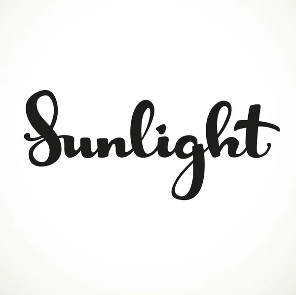 Sunlight Calligraphic Inscription White Background — Stock Vector