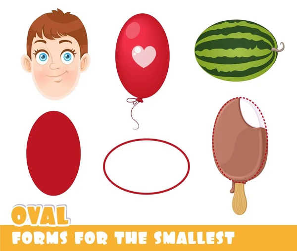 Formulaires Pour Les Petits Ovale Objets Forme Ovale Sur Fond — Image vectorielle