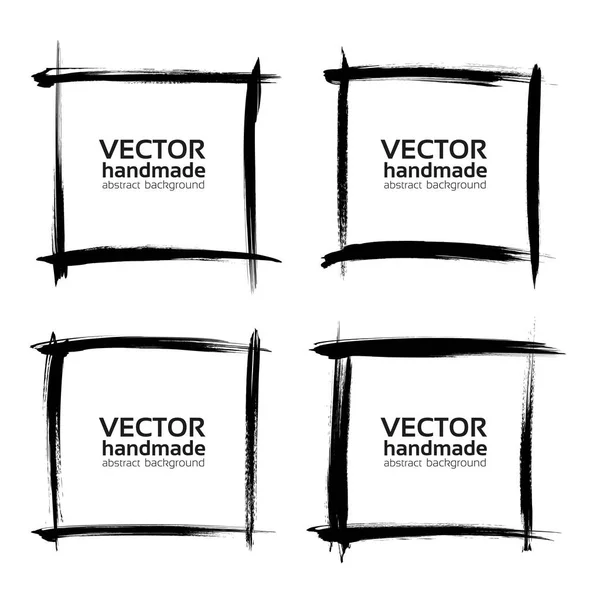 Vierkante Frames Van Dunne Textuur Slagen Gemaakt Met Een Fijne — Stockvector
