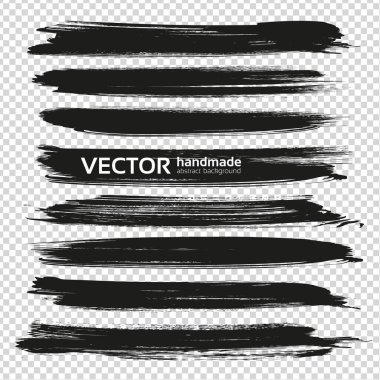 Uzun siyah soyut desenli büyük lekeler taklit şeffaf arka plan izole