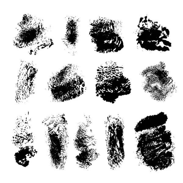 Αφηρημένα Εγκεφαλικά Επεισόδια Παχύ Μαύρο Χρώμα Απομονώνονται Λευκό Φόντο — Διανυσματικό Αρχείο
