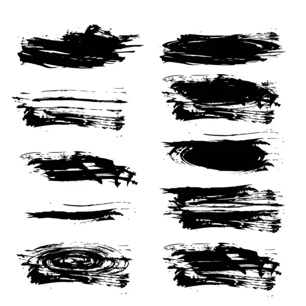 在白色背景上孤立的刷子向量对象绘制的抽象笔画 — 图库矢量图片