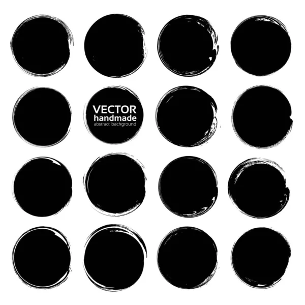 Círculos Negros Abstractos Texturizados Del Vector Manchas Aislados Sobre Fondo — Vector de stock