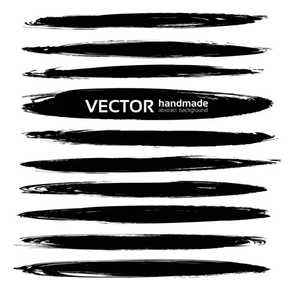 白い背景に隔離された黒い厚い抽象的な長いスミアベクトルオブジェクト — ストックベクタ