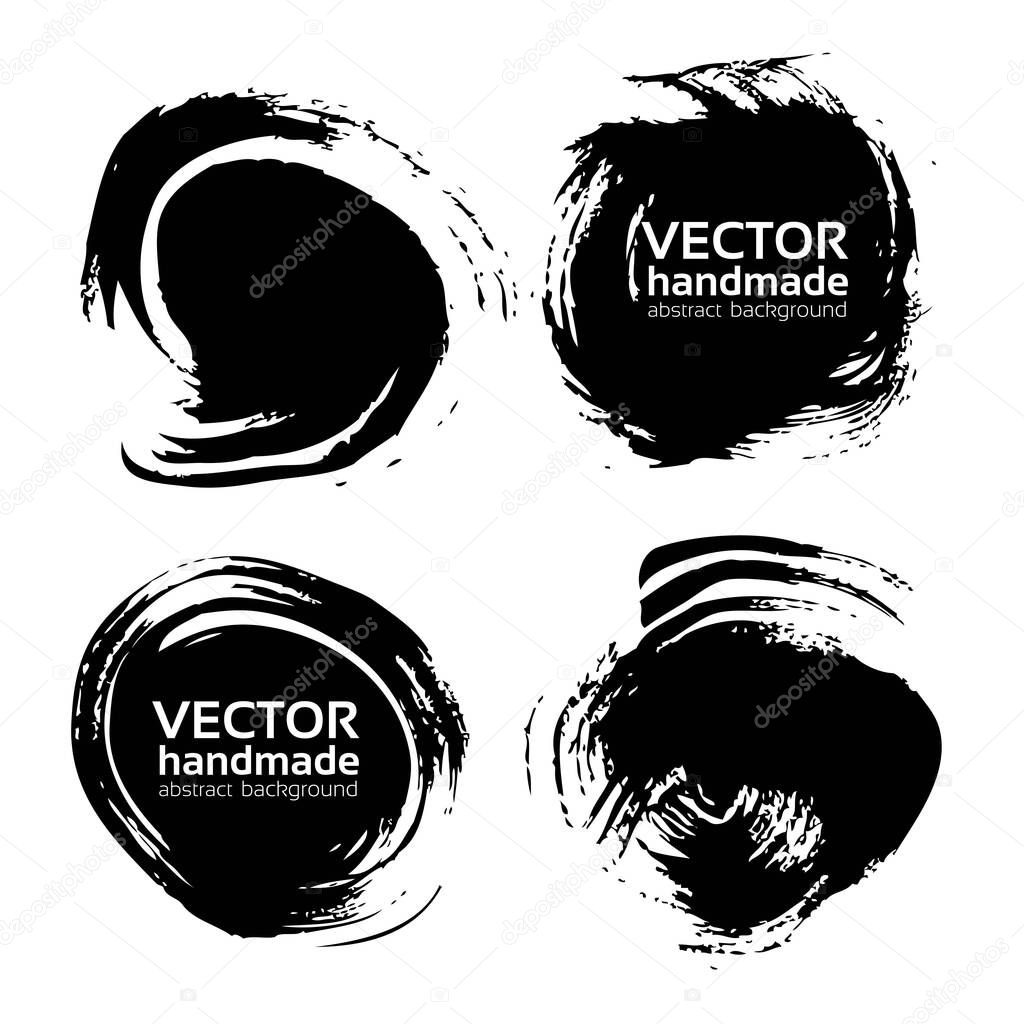 Round abstract smears vector objects isolated on a white background