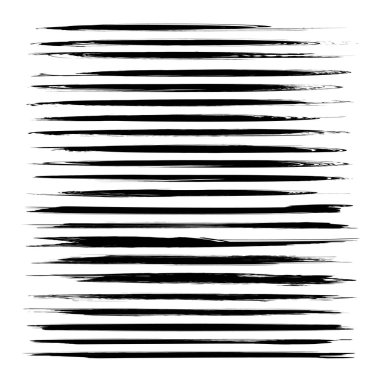 Beyaz arkaplanda izole edilmiş vektör nesnelerden büyük siyah darbeler