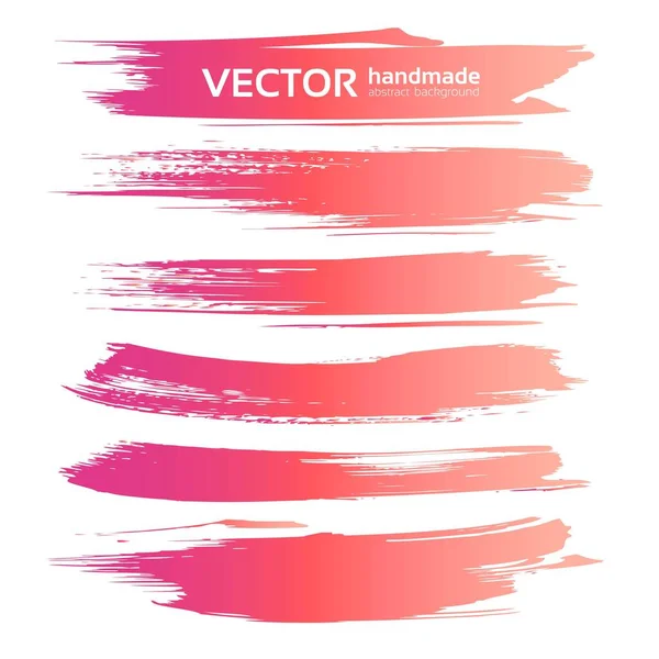 Рожеві Реалістичні Текстуровані Штрихи Векторні Єкти Ізольовані Білому Тлі — стоковий вектор