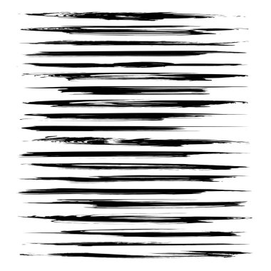 Beyaz arka planda izole edilmiş uzun desenli siyah renkler.