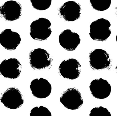 Beyaz arkaplanda siyah dokulu dairelerin kusursuz deseni