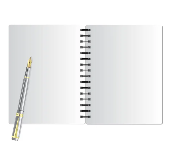 Hintergrund Aus Dem Notizbuch Über Die Schwarze Feder Und Den — Stockvektor