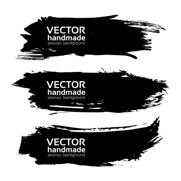 Abstrakt Stora Långa Svarta Streck Isolerad Vit Bakgrund — Stock vektor