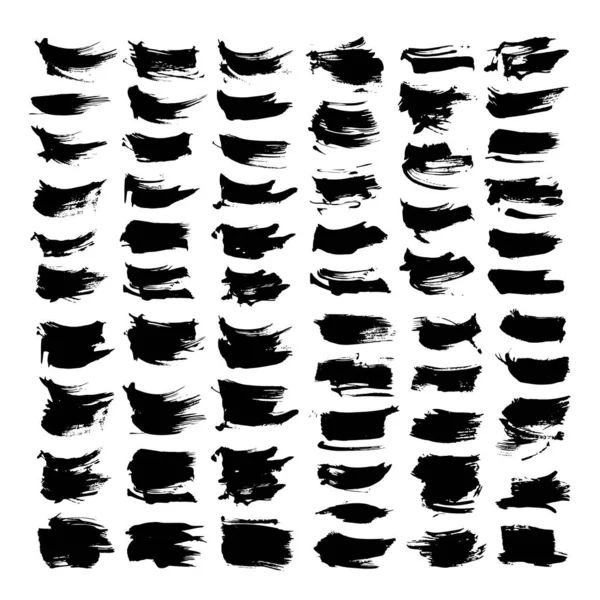 Very Big Set Abstract Handdrawn Black Strokes Isolated White Background — Stock Vector