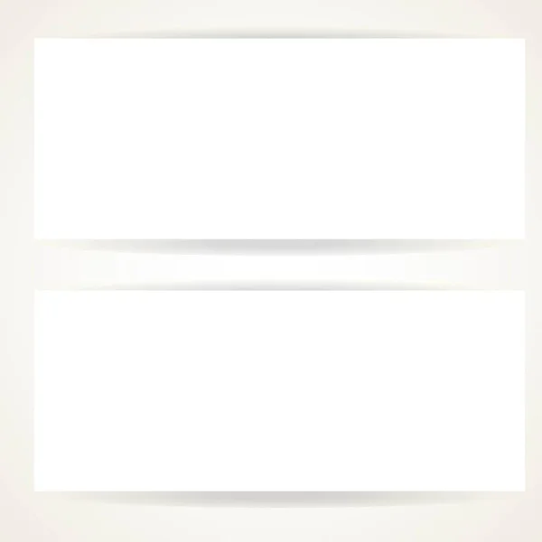 Zwei Horizontale Leere Banner Auf Weißem Hintergrund — Stockvektor