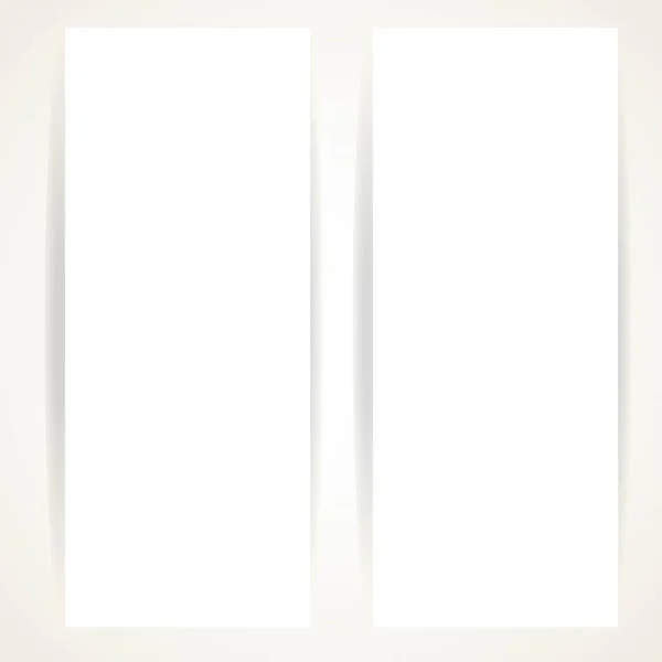 Twee Verticale Blanco Banners Een Witte Achtergrond — Stockvector