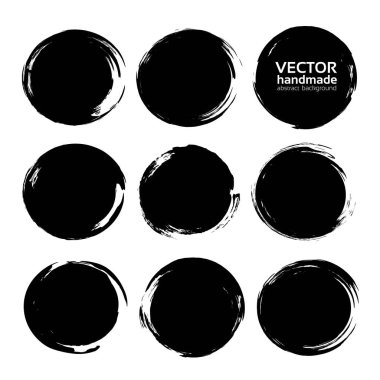 Çember siyah desenli darbeler beyaz arkaplanda izole edildi