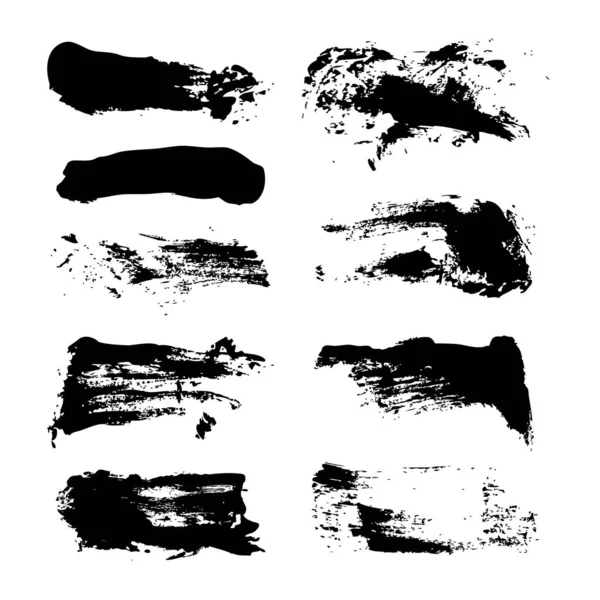 白色背景上孤立的巨大的黑色抽象纹理涂片 — 图库矢量图片