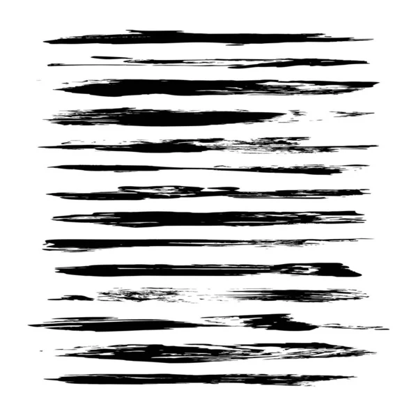 白色背景上孤立的黑色抽象纹理细长涂片 — 图库矢量图片