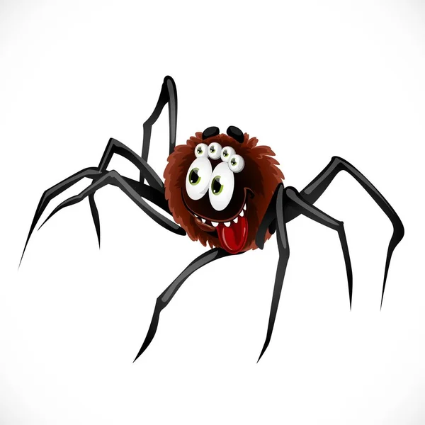 Nette Comicfigur Spider Isoliert Auf Weißem Hintergrund — Stockvektor