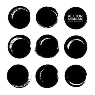 Soyut desenli siyah yuvarlak lekeler beyaz arkaplanda izole edilmiş