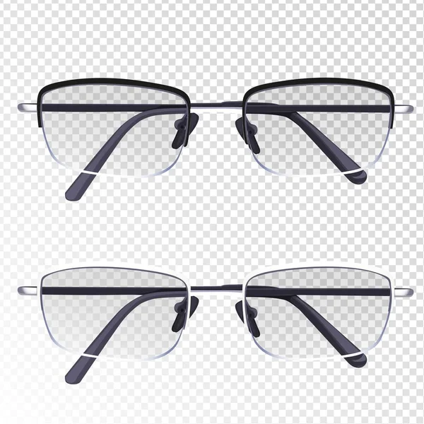 Glasögon Med Diopter Isolerad Imitation Transparent Bakgrund — Stock vektor