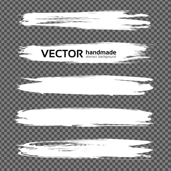 白の抽象的な長さのテクスチャのスミアは 模倣透明背景に隔離された — ストックベクタ