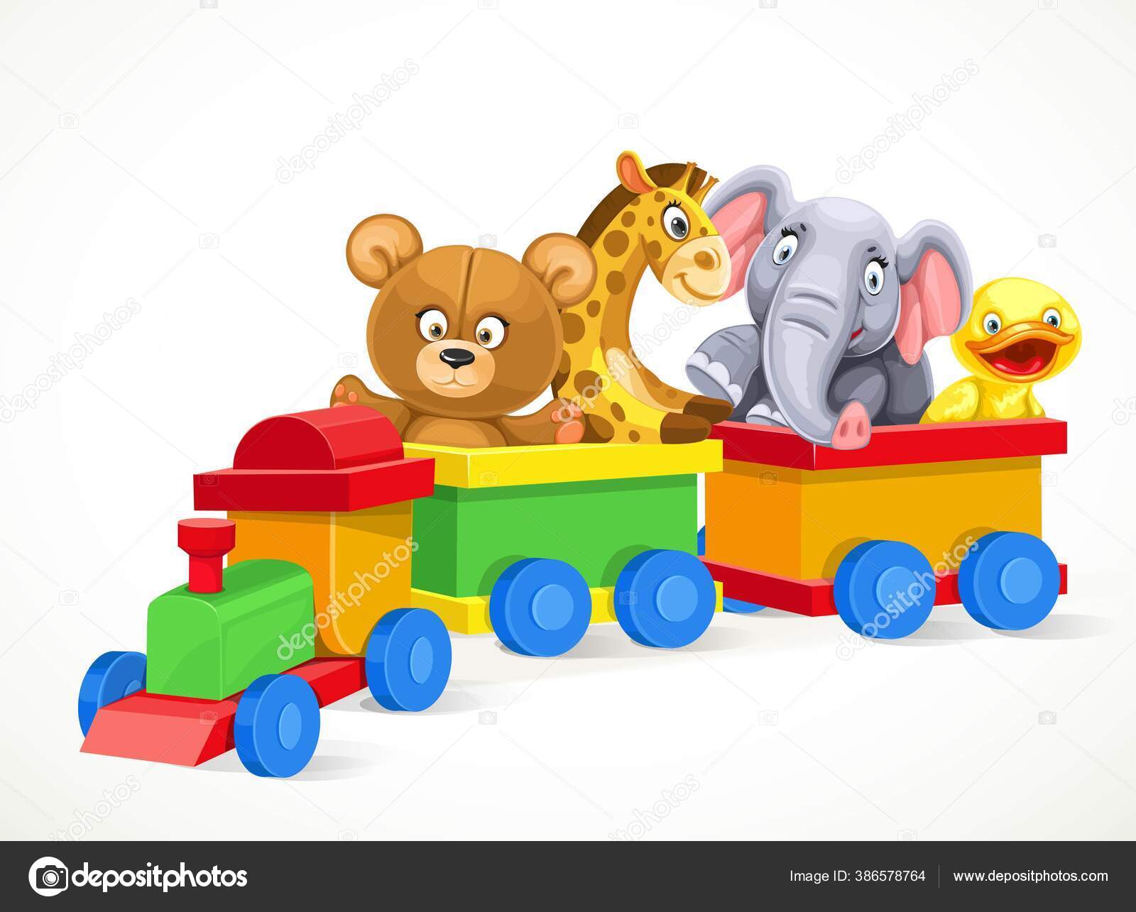 Toy Train Soft Toys Train Isolated White Background Stock Illustration ...