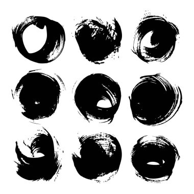 Siyah yuvarlak desenli lekeler beyaz arkaplanda izole edildi