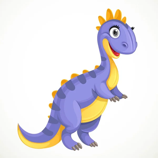 Schattig Speelgoed Baby Dinosaurus Geïsoleerd Witte Achtergrond — Stockvector