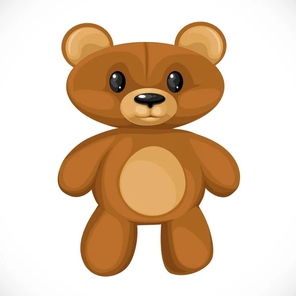 Niedliche Cartoon Spielzeug Teddybär Isoliert Auf Weißem Hintergrund — Stockvektor