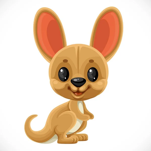 Niedliche Cartoon Spielzeug Känguru Isoliert Auf Weißem Hintergrund — Stockvektor