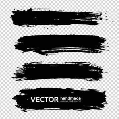 Taklit şeffaf arkaplanda soyut desenli siyah, uzun ve pürüzsüz vuruşlar