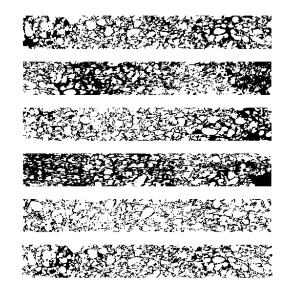 Набір Довгої Текстури Абстрактний Відбиток Товстої Фарби Ізольований Білому Тлі — стоковий вектор