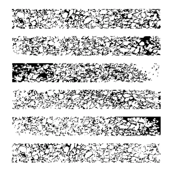 Набор Длинных Текстур Отпечаток Толстой Краски Изолирован Белом Фоне — стоковый вектор