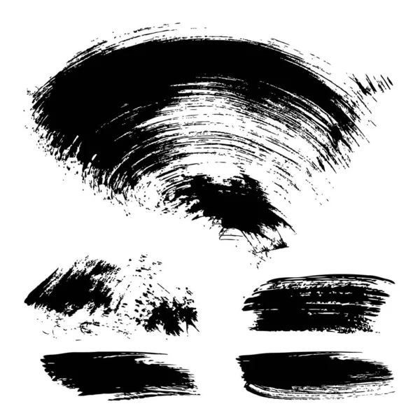 Beyaz Arkaplanda Izole Edilmiş Siyah Desenli Boya Darbeleri — Stok Vektör