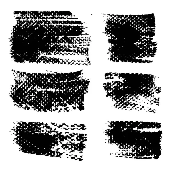 Абстрактные Текстурированные Черные Штрихи Бумаге Выделенные Белом Фоне — стоковый вектор