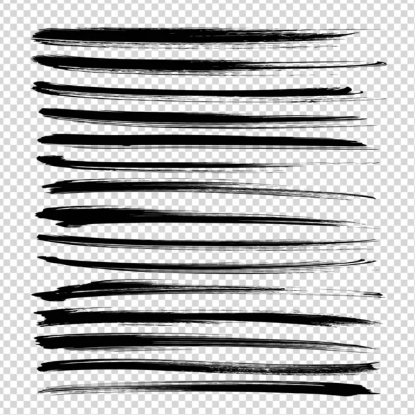 Mince Encre Abstraite Texturée Noire Coups Pinceau Isolés Sur Fond — Image vectorielle