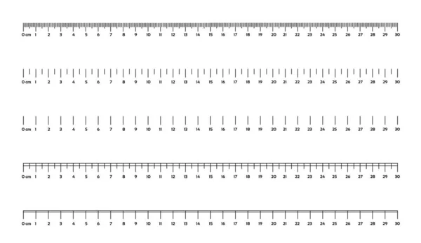 Marcatura Righelli Sfondo Bianco Centimetri Varie Opzioni Markup — Vettoriale Stock