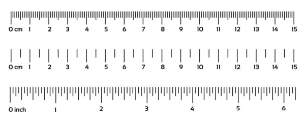 Marcatura Righelli Uno Sfondo Bianco Centimetri Pollici — Vettoriale Stock