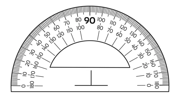 Vector Protractor Ruler Isolated White Background — Stock Vector