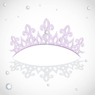 Beyaz bir arka planda mor parlak taç