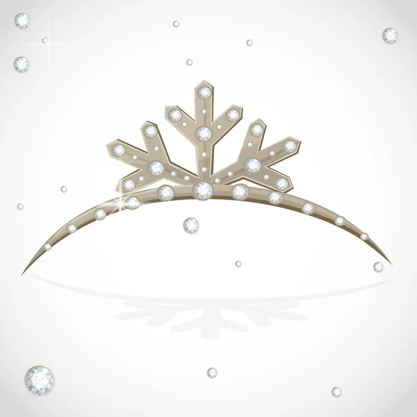 Gouden Tiara Sneeuwvlok Vorm Van Een Kerstbal — Stockvector