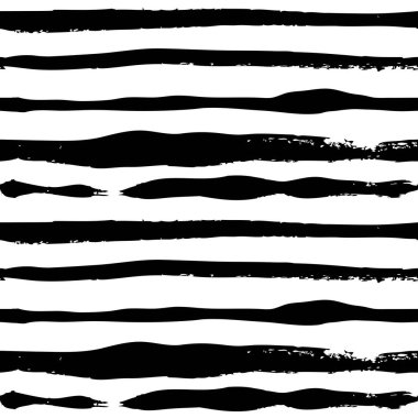 Beyaz arka planda uzun, soyut, dar, siyah, kalın boya darbelerinden pürüzsüz bir desen.