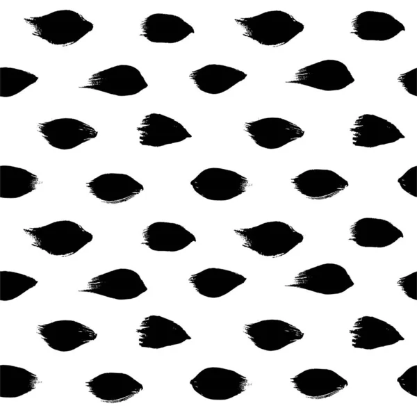 Seamless Pattern Short Textured Black Brush Strokes White Background — Stock Vector