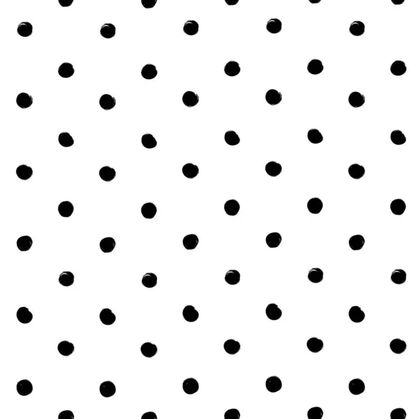 白い背景に抽象的な丸みを帯びた黒のブラシストロークからシームレスなパターン — ストックベクタ