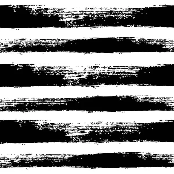 Patrón Negro Sin Costuras Trazos Abstractos Pincel Textura Larga Sobre — Vector de stock