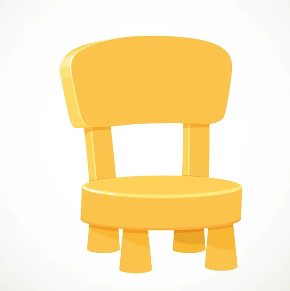 Yellow Baby Chair Short Legs Object Isolated White Background — Stock Vector